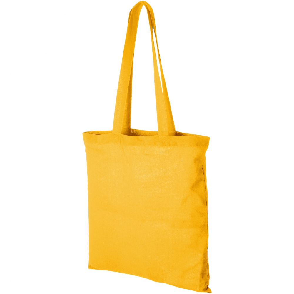 Logo trade promotional items image of: Madras Cotton Tote, yellow