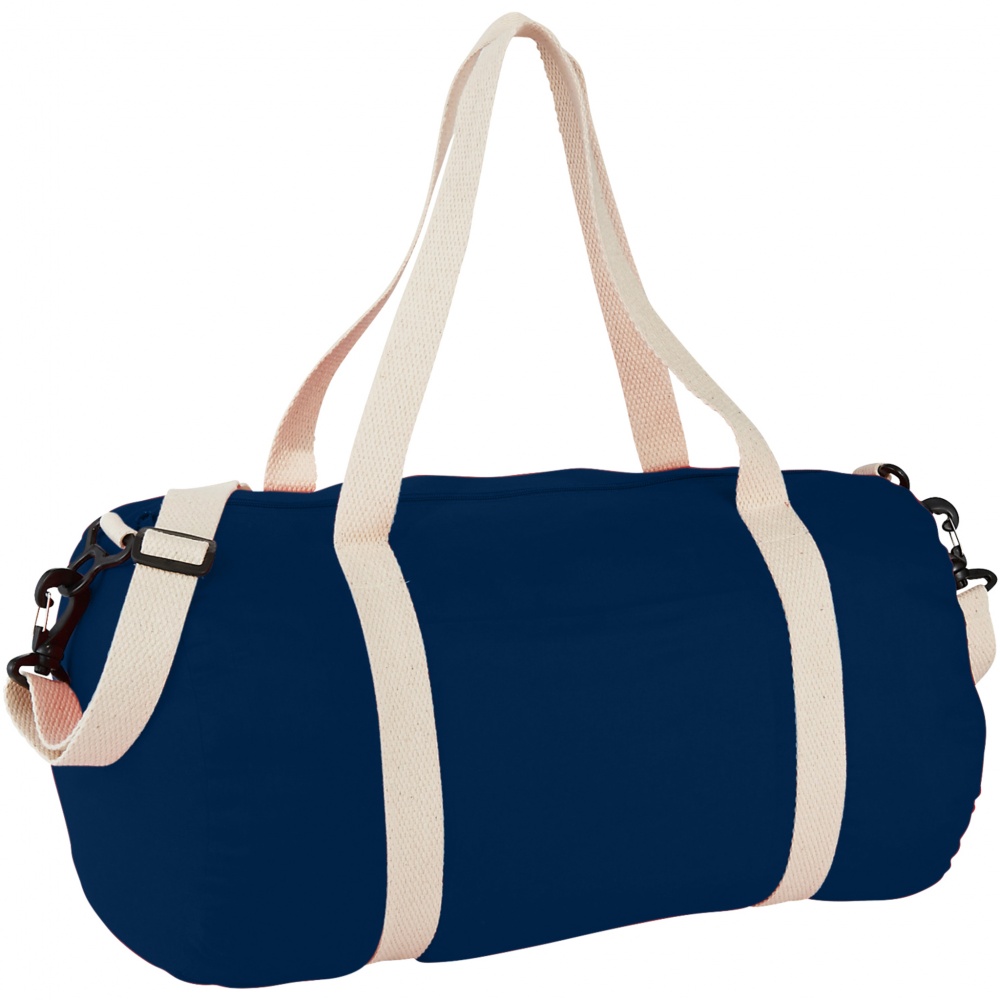 Logo trade corporate gifts image of: Cochichuate cotton barrel duffel bag, navy