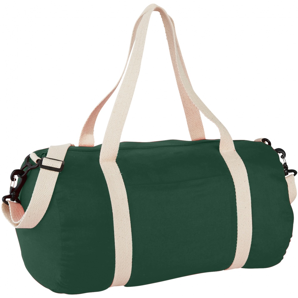 Logo trade advertising product photo of: Cochichuate cotton barrel duffel bag, forest green