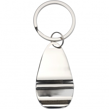 Logo trade promotional giveaway photo of: Bottle opener key chain, silver