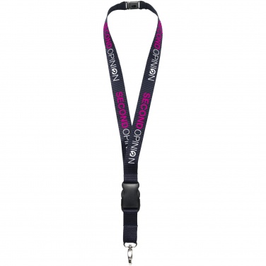 Logotrade promotional giveaway picture of: Yogi lanyard with detachable buckle, navy blue