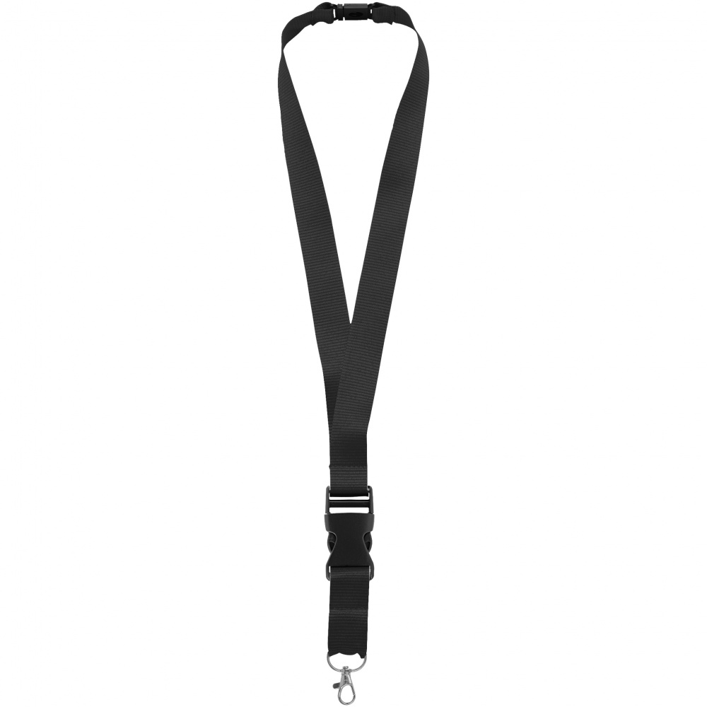 Logo trade promotional items picture of: Yogi lanyard with detachable buckle, black