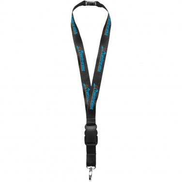 Logo trade corporate gifts image of: Yogi lanyard with detachable buckle, black