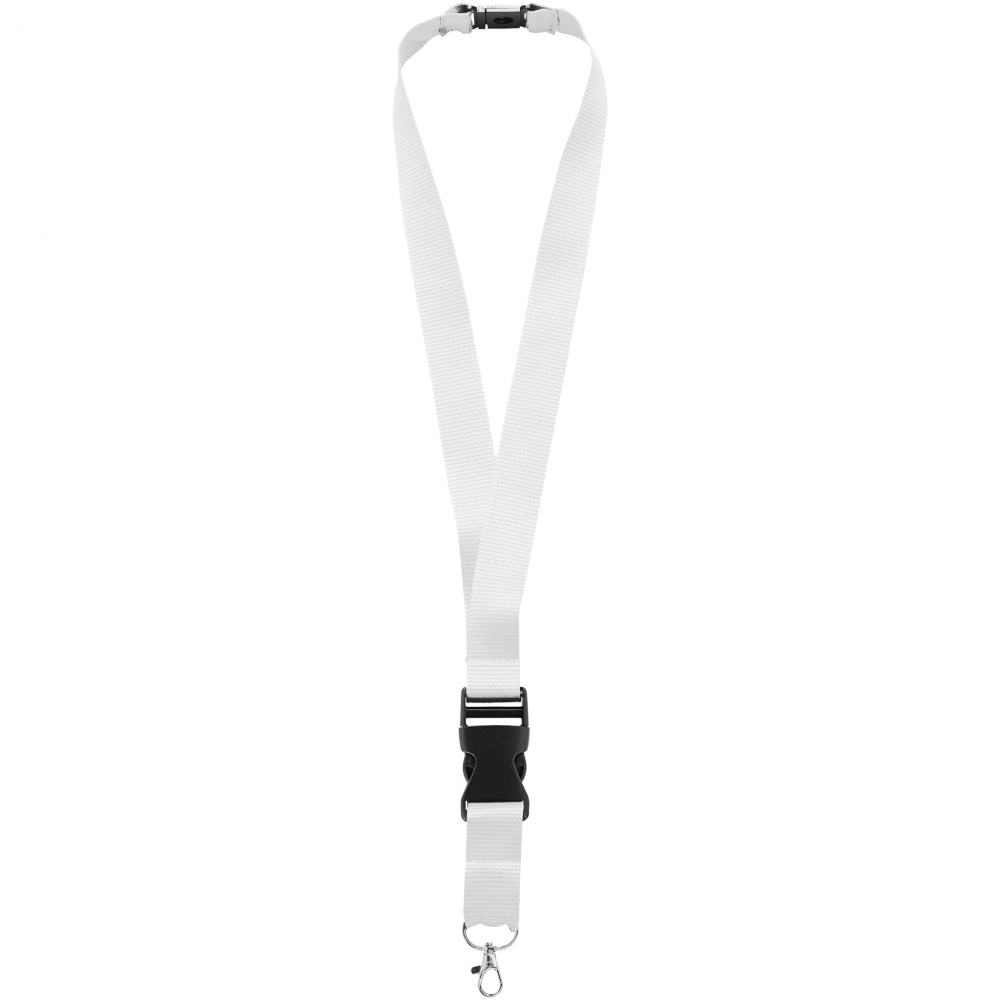 Logotrade promotional items photo of: Yogi lanyard with detachable buckle, white