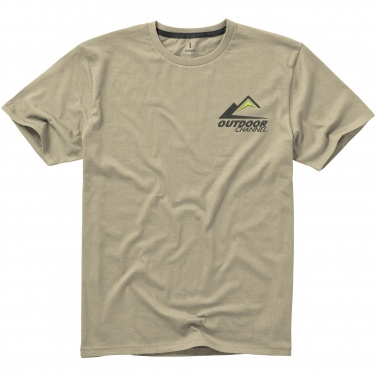 Logo trade business gifts image of: Nanaimo short sleeve T-Shirt, beige