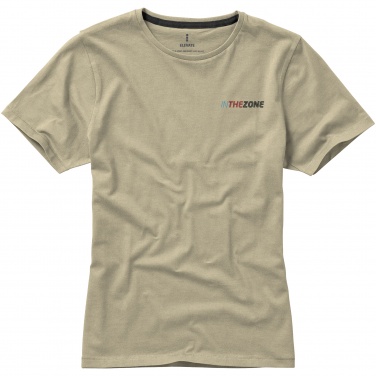 Logo trade promotional giveaway photo of: Nanaimo short sleeve ladies T-shirt, beige