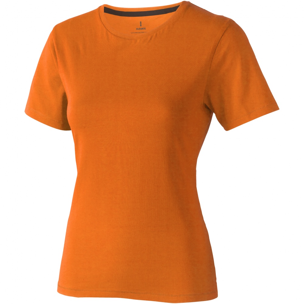 Logo trade promotional giveaway photo of: Nanaimo short sleeve ladies T-shirt, orange