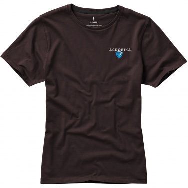 Logo trade business gift photo of: Nanaimo short sleeve ladies T-shirt, dark brown