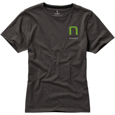 Logo trade promotional giveaways picture of: Nanaimo short sleeve ladies T-shirt, dark grey