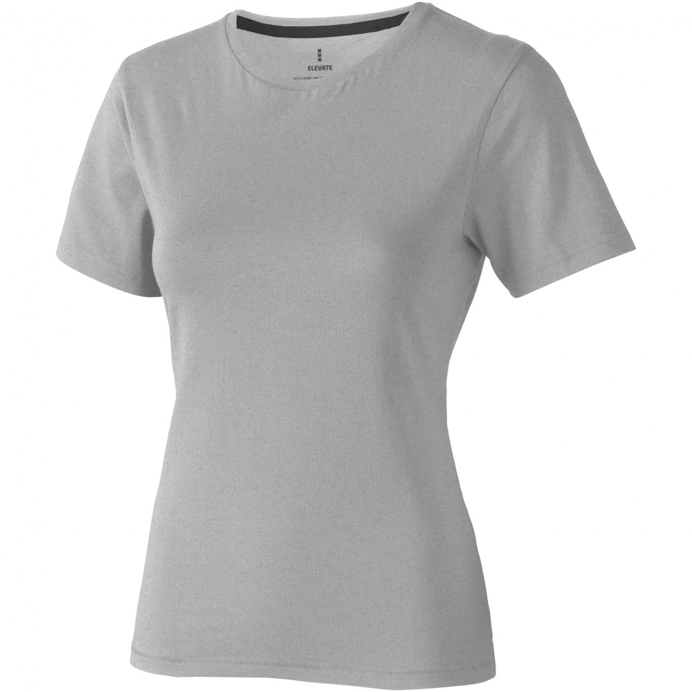 Logo trade promotional giveaways picture of: Nanaimo short sleeve ladies T-shirt, grey