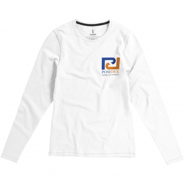 Logo trade corporate gift photo of: Ponoka long sleeve ladies T-shirt, white