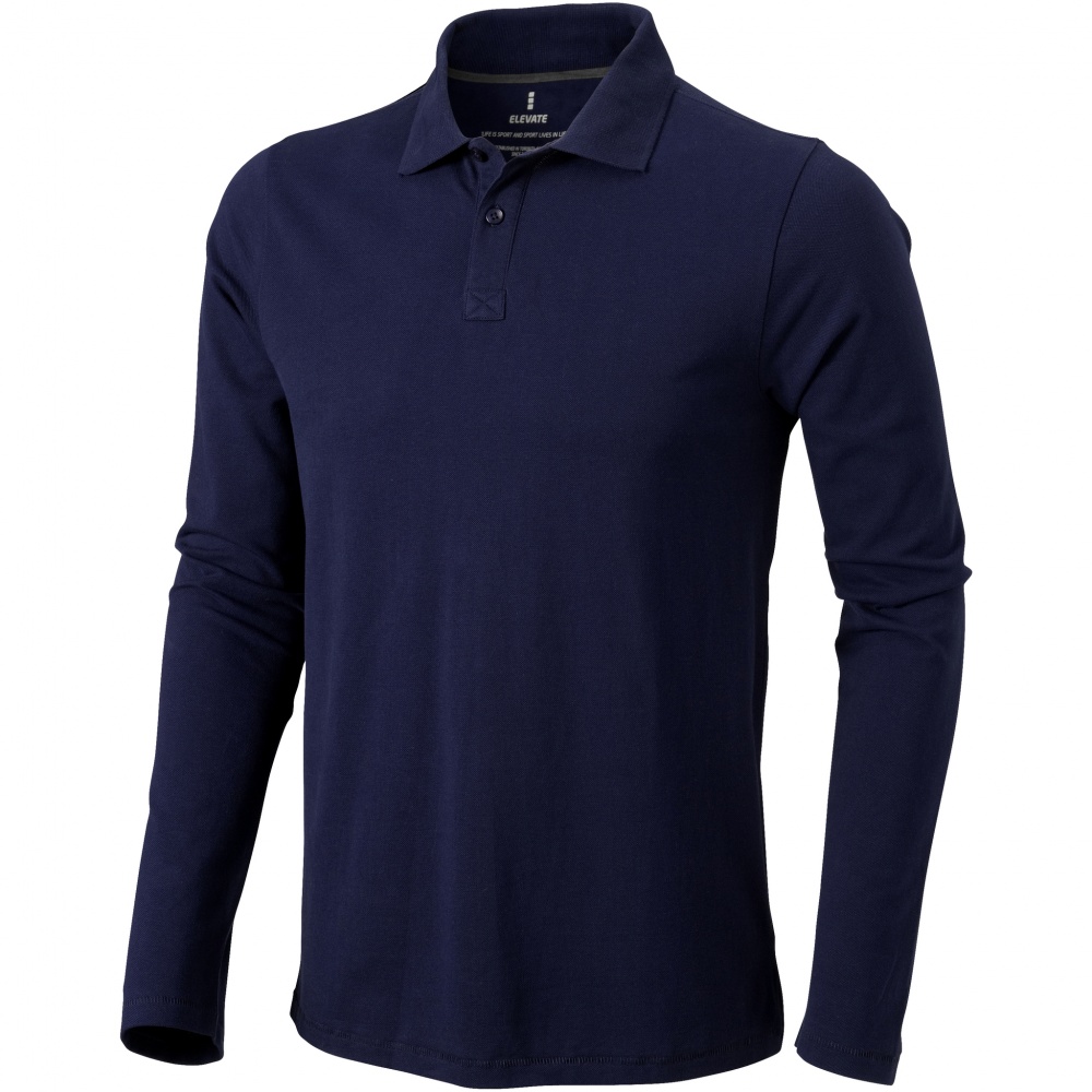 Logotrade promotional giveaway image of: Oakville long sleeve polo navy