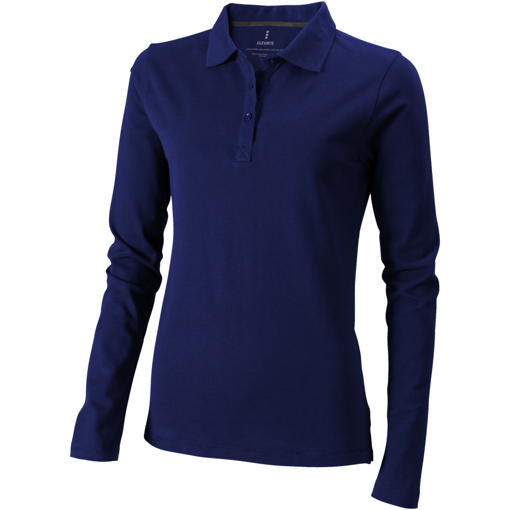 Logo trade advertising product photo of: Oakville long sleeve ladies polo navy