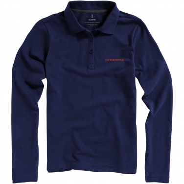 Logotrade corporate gift image of: Oakville long sleeve ladies polo navy