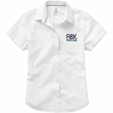 Logo trade promotional items image of: Manitoba short sleeve ladies shirt, white