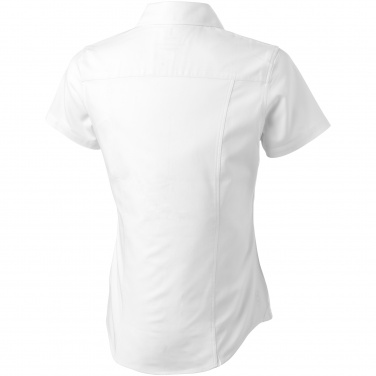 Logo trade promotional merchandise image of: Manitoba short sleeve ladies shirt, white