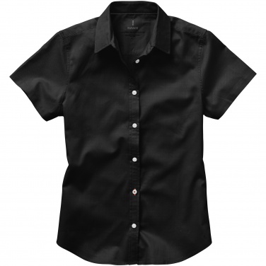 Logo trade business gifts image of: Manitoba short sleeve ladies shirt, black