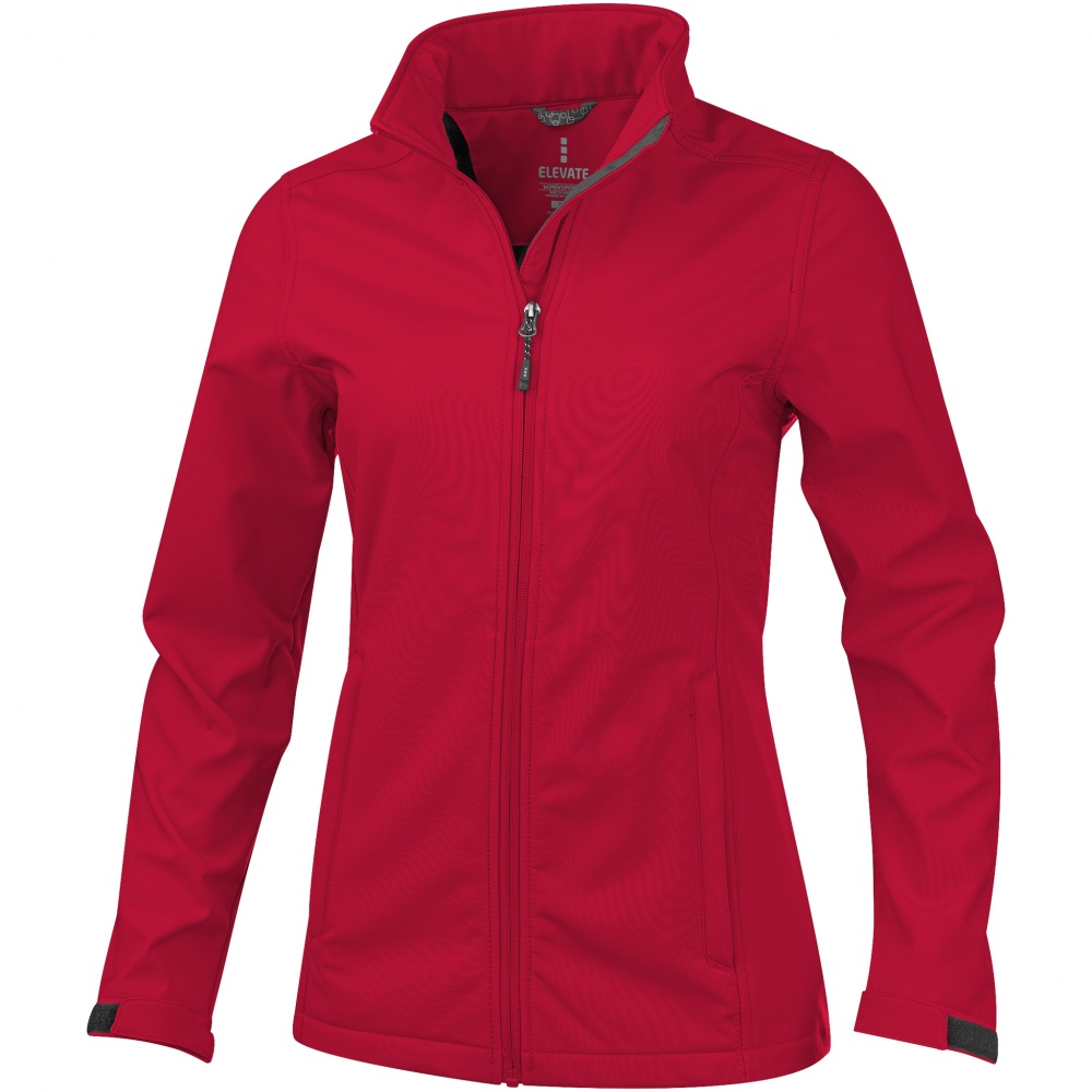 Logo trade promotional merchandise image of: Maxson softshell ladies jacket, red