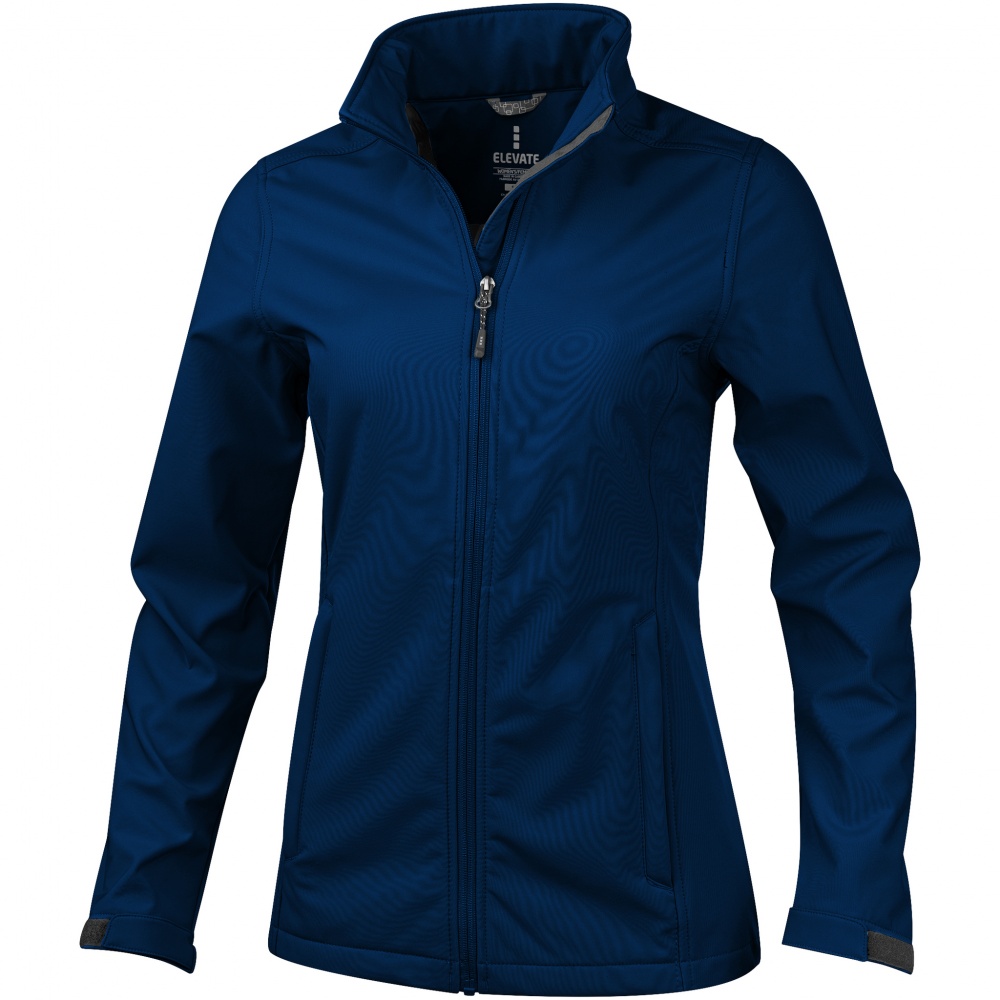 Logo trade business gifts image of: Maxson softshell ladies jacket, dark blue