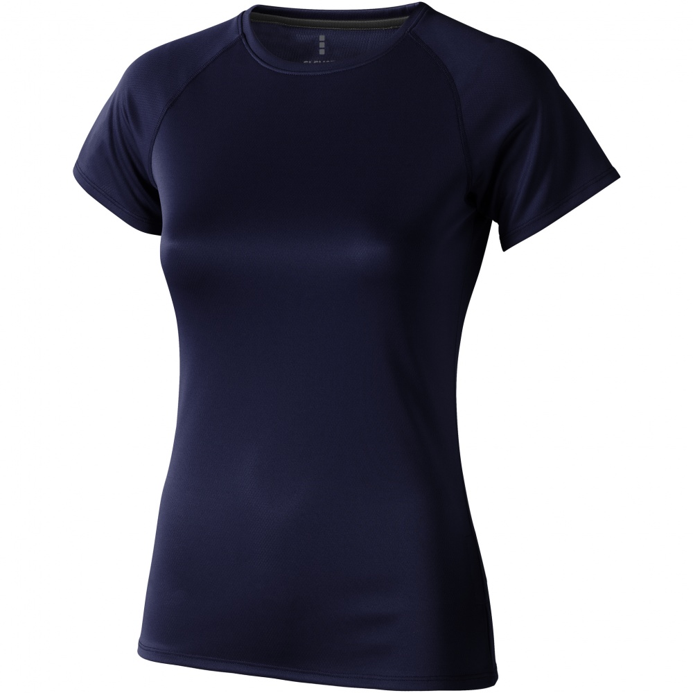 Logotrade promotional giveaway image of: Niagara short sleeve ladies T-shirt, navy