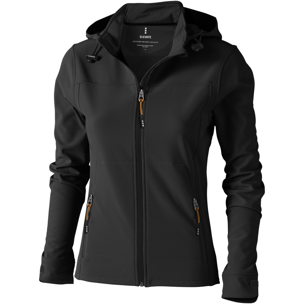 Logo trade promotional items image of: Langley softshell ladies jacket, dark grey