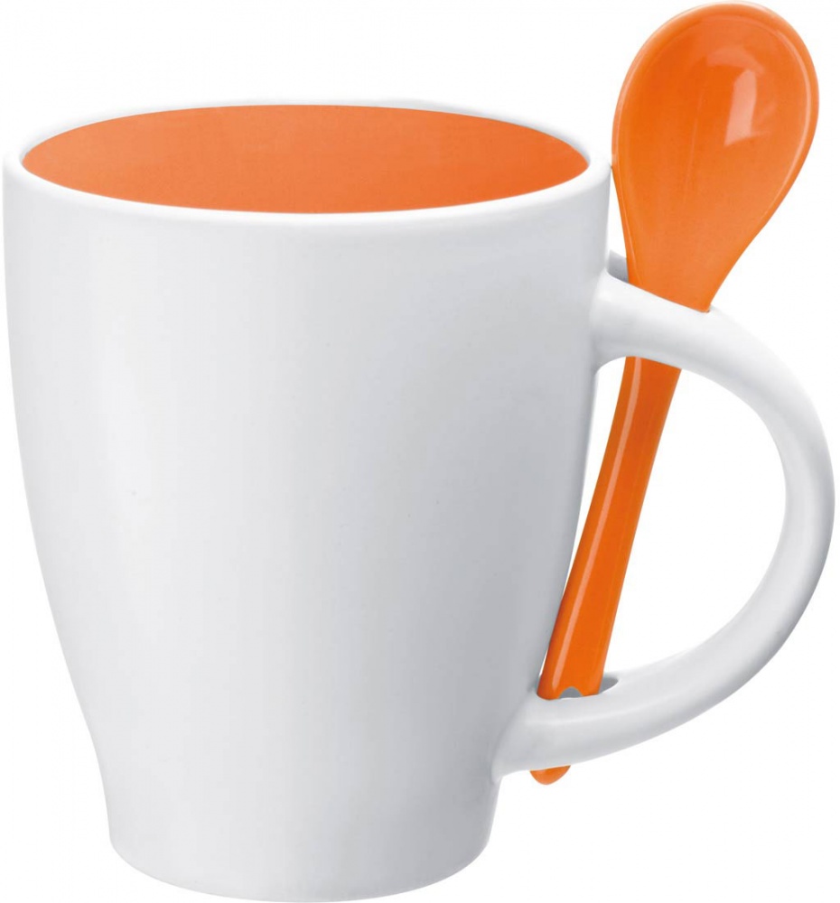 Logo trade promotional merchandise image of: Ceramic mug, orange