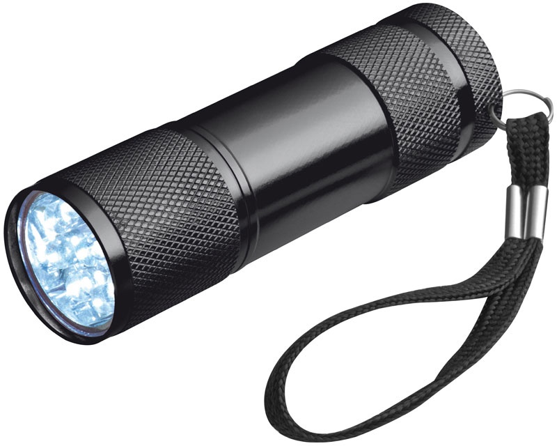 Logo trade advertising product photo of: Flashlight 9 LED, black