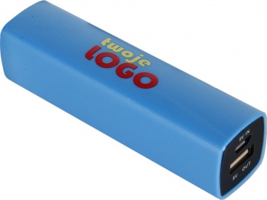 Logotrade promotional giveaway image of: Powerbank 2200 mAh with USB port in a box, Blue