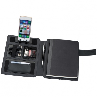 Logo trade promotional product photo of: Notebook with powerbank, Black