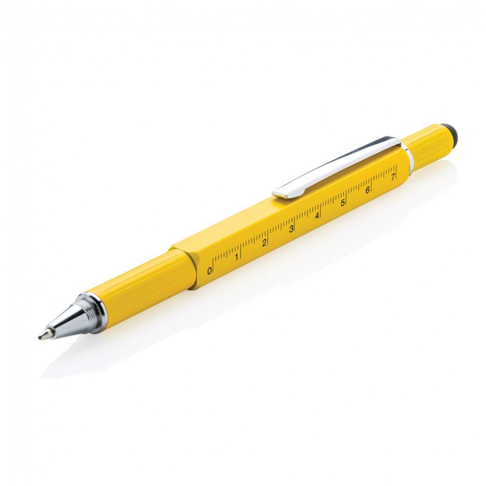 Logo trade promotional gifts image of: 5-in-1 toolpen, yellow