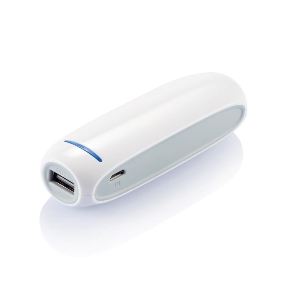 Logo trade corporate gift photo of: 2.600 mAh powerbank, white