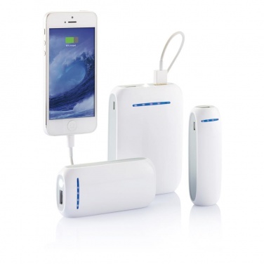 Logotrade promotional product picture of: 2.600 mAh powerbank, white