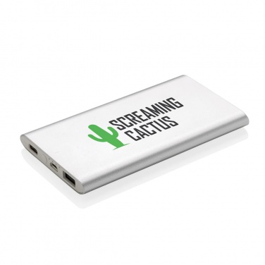 Logo trade advertising products picture of: 4.000 mAh type C powerbank, silver