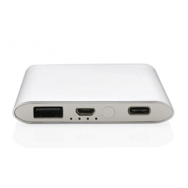 Logo trade promotional merchandise image of: 4.000 mAh type C powerbank, silver