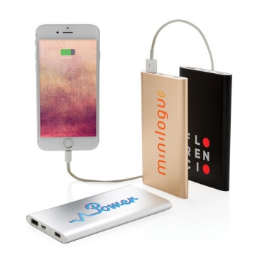 Logo trade promotional merchandise picture of: 4.000 mAh type C powerbank, silver