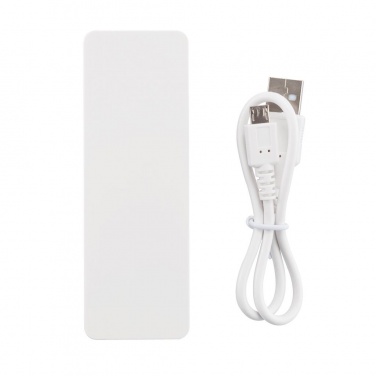 Logo trade promotional items image of: 2.500 mAh powerbank, white