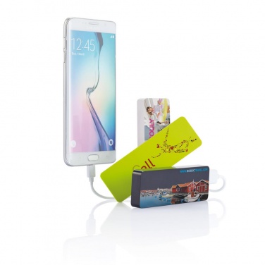 Logo trade promotional giveaways picture of: 2.500 mAh powerbank, white