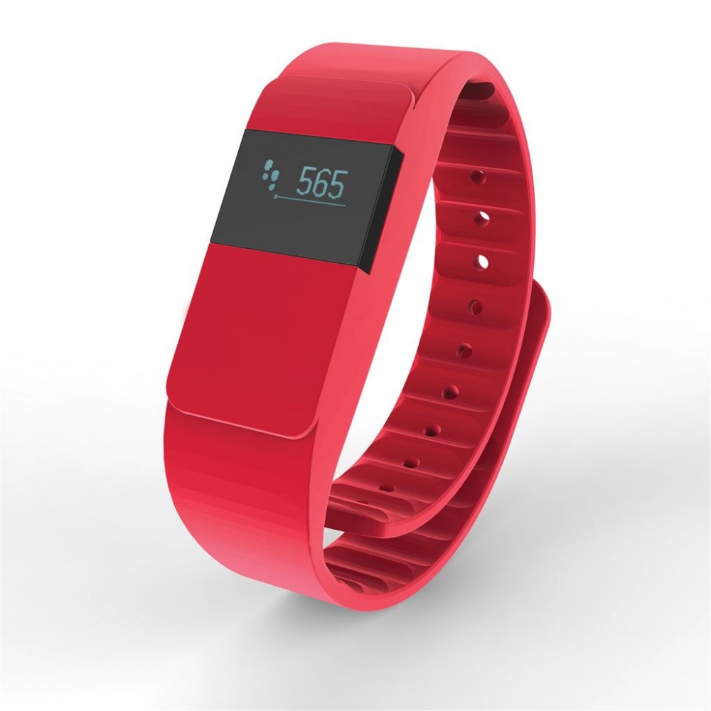 Logo trade promotional gifts image of: Activity tracker Keep fit, red