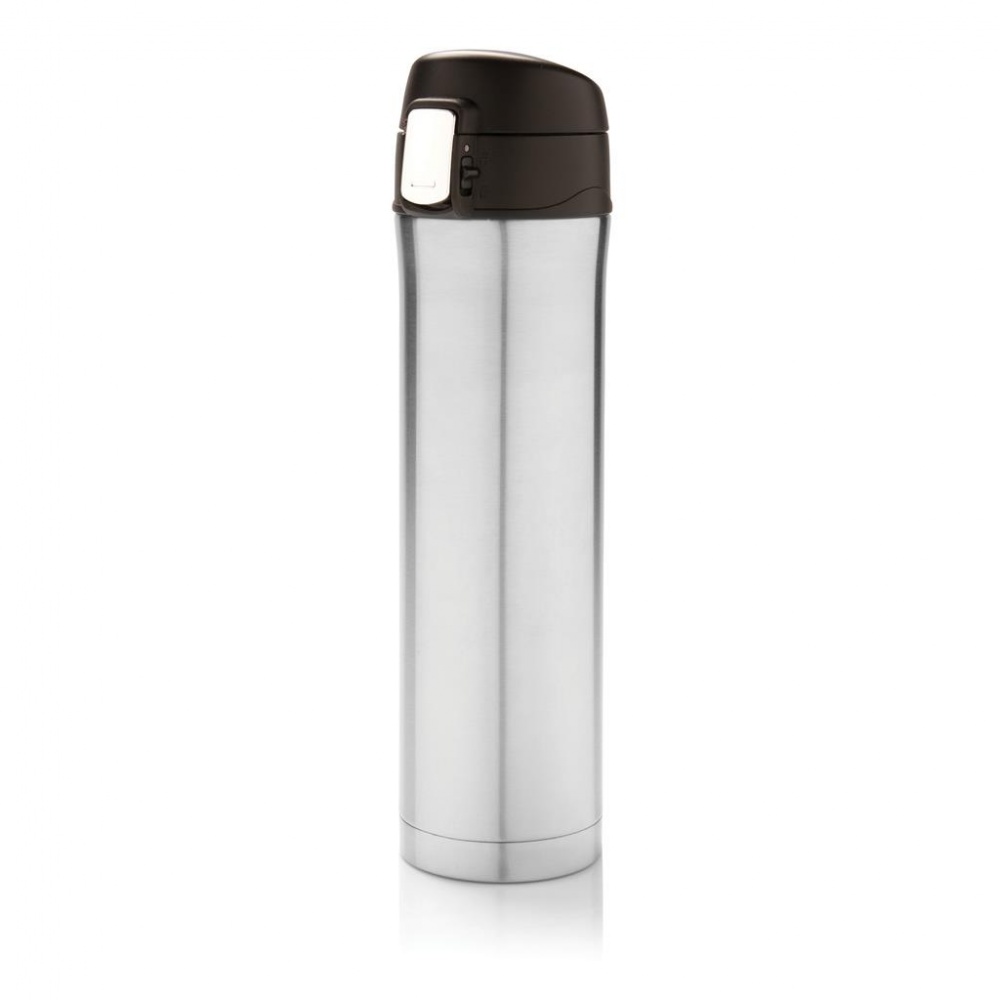 Logotrade promotional gift picture of: Easy lock vacuum flask, silver/black