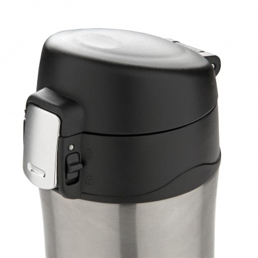 Logo trade promotional items image of: Easy lock vacuum flask, silver/black