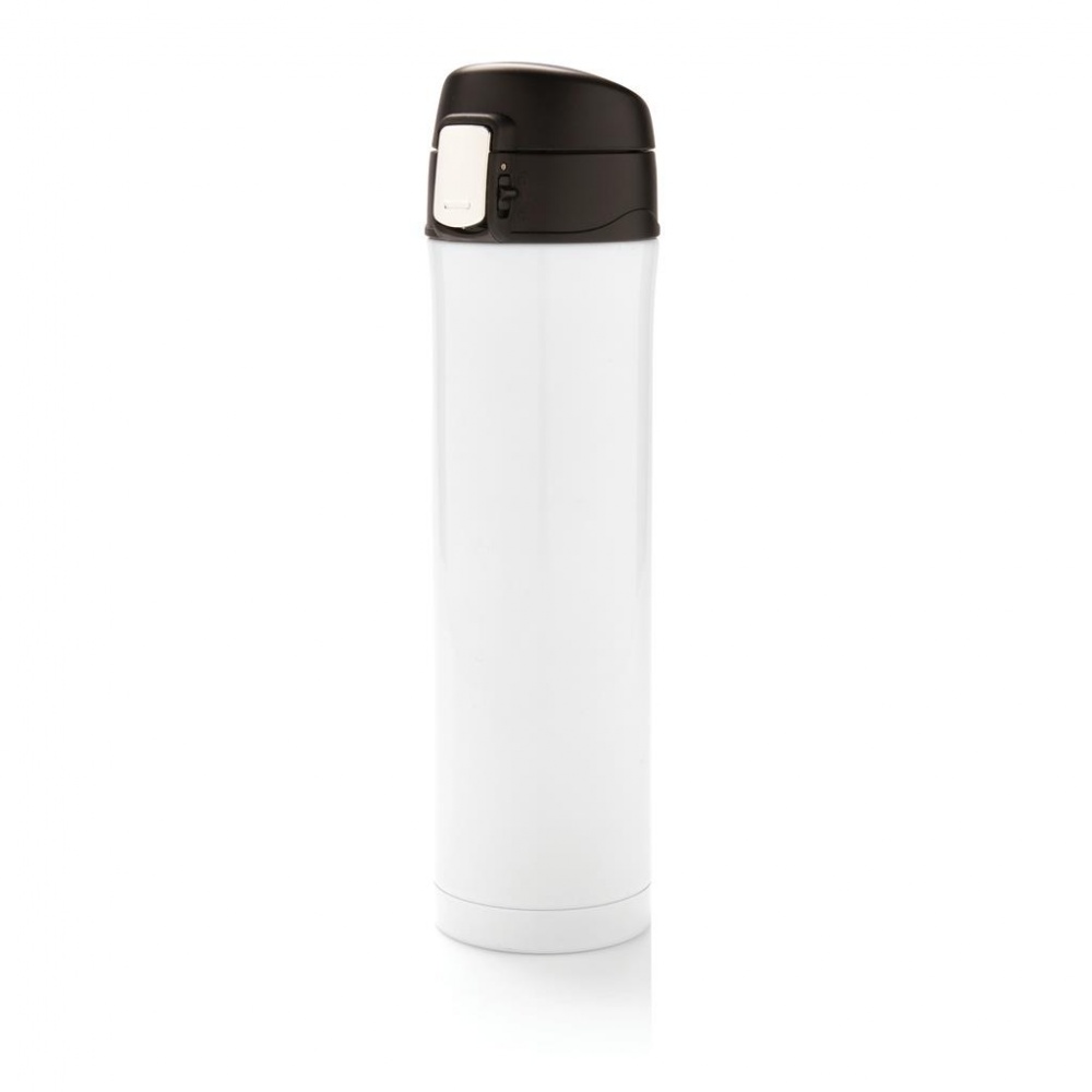 Logotrade business gift image of: Easy lock vacuum flask, white/black