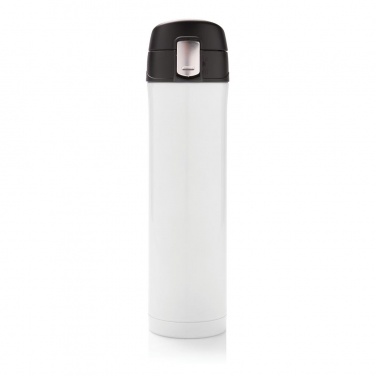 Logo trade promotional gift photo of: Easy lock vacuum flask, white/black