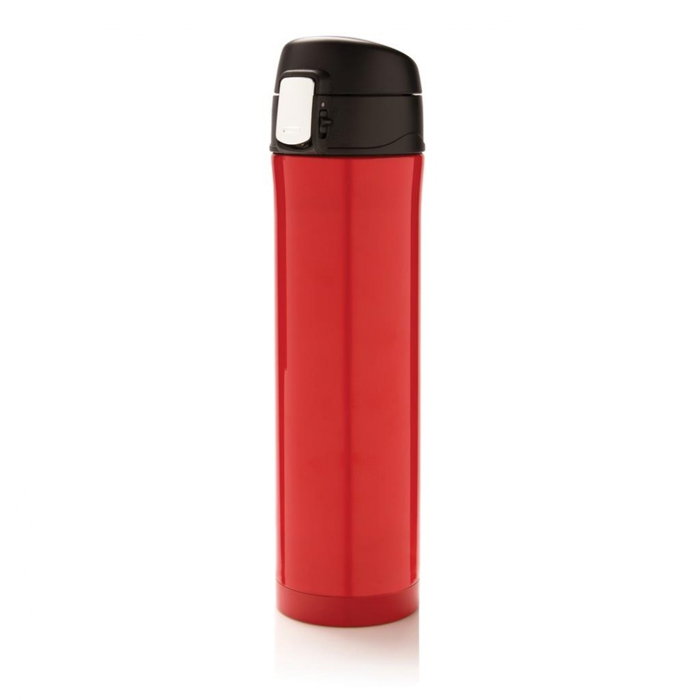 Logo trade promotional products image of: Easy lock vacuum flask, red/black