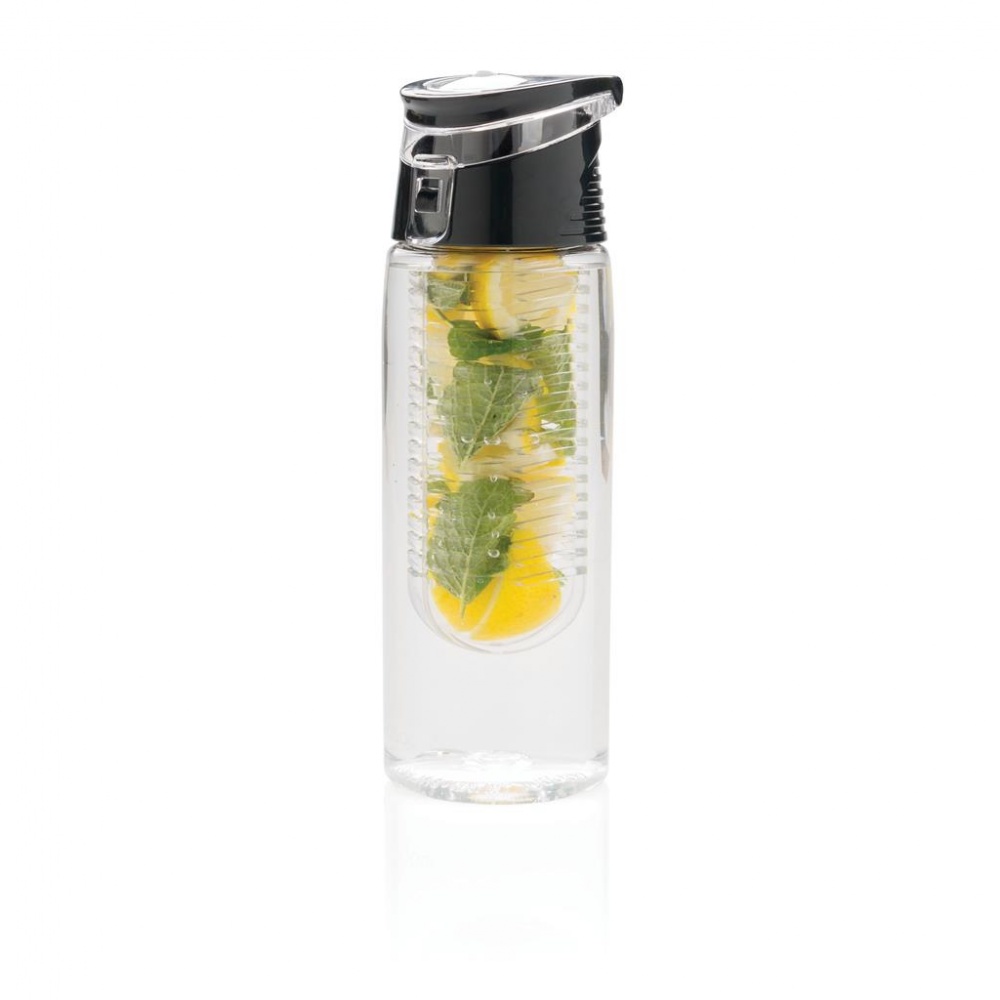 Logo trade business gifts image of: Lockable infuser bottle, black