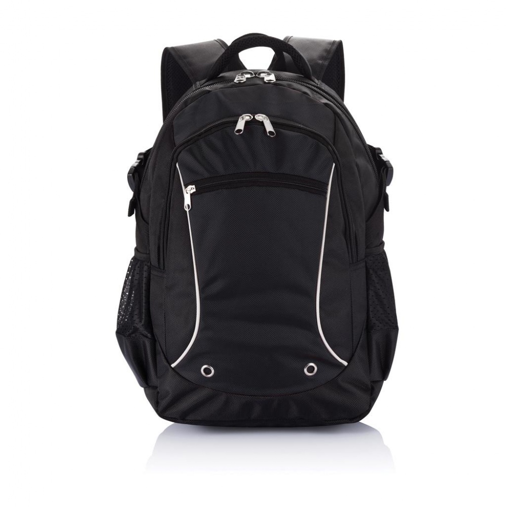 Logo trade promotional giveaways picture of: Denver laptop backpack PVC free, black