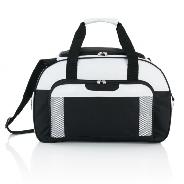 Logo trade business gift photo of: Supreme weekend bag, white/black