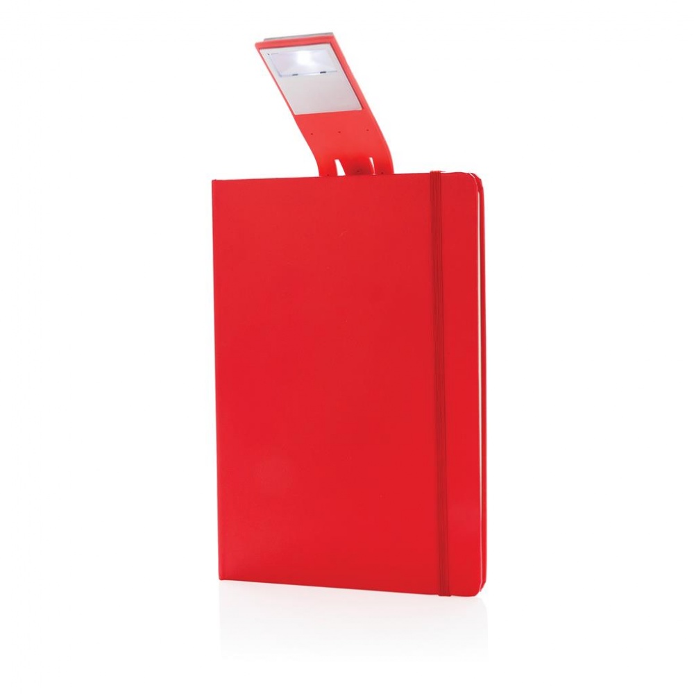 Logotrade promotional product picture of: A5 Notebook & LED bookmark, red