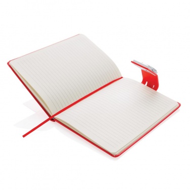 Logotrade promotional item picture of: A5 Notebook & LED bookmark, red