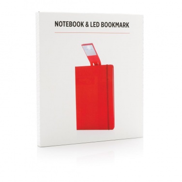 Logo trade advertising products image of: A5 Notebook & LED bookmark, red