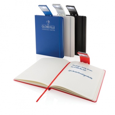 Logo trade promotional products image of: A5 Notebook & LED bookmark, red